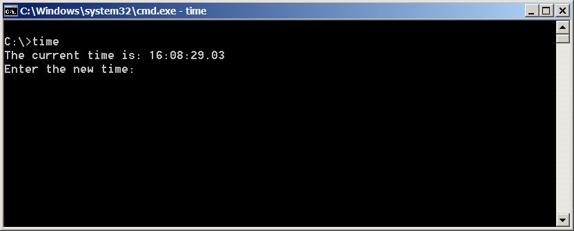 Which DOS command is used to display system time?