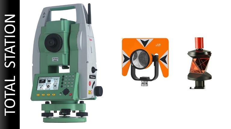 Which is fitted with a total station capable of storing 900 to 10000 points?