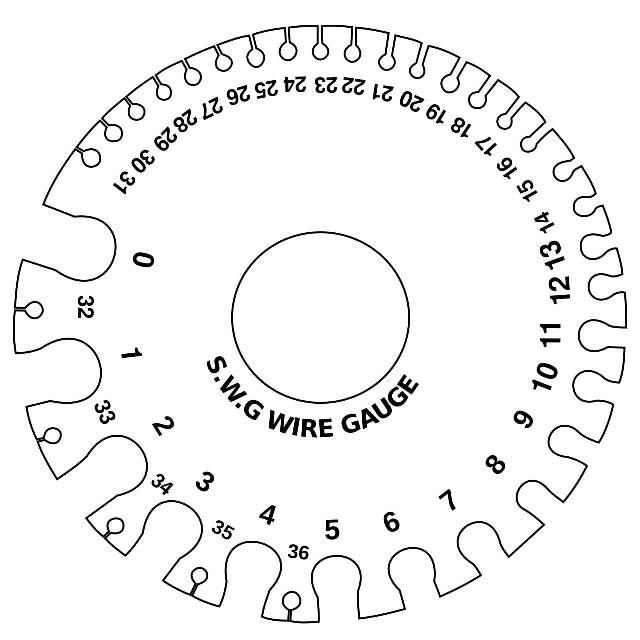 What is the possible range to measure the size of the wire in a Standard Wire Gauge (SWG)?