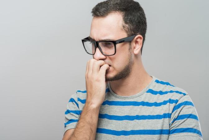 Gesture 'biting nails' shows