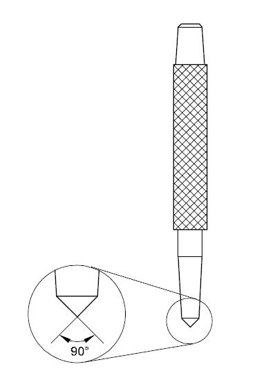 The point angle of centre punch is