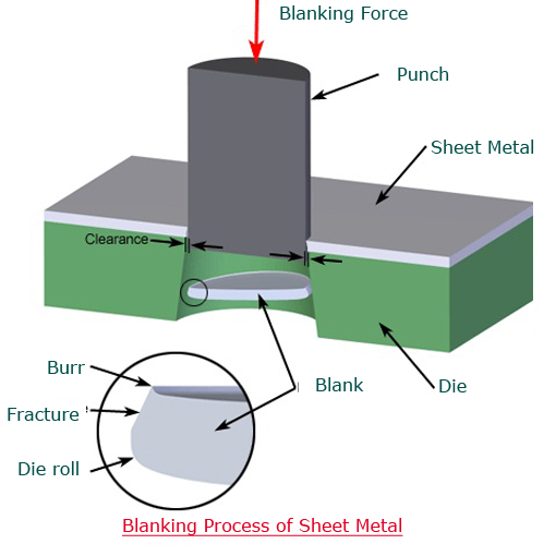 In blanking operation, the clearance is provided on