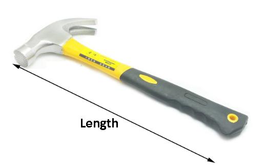 The length of the hammer handle for a 500g hammer should be about