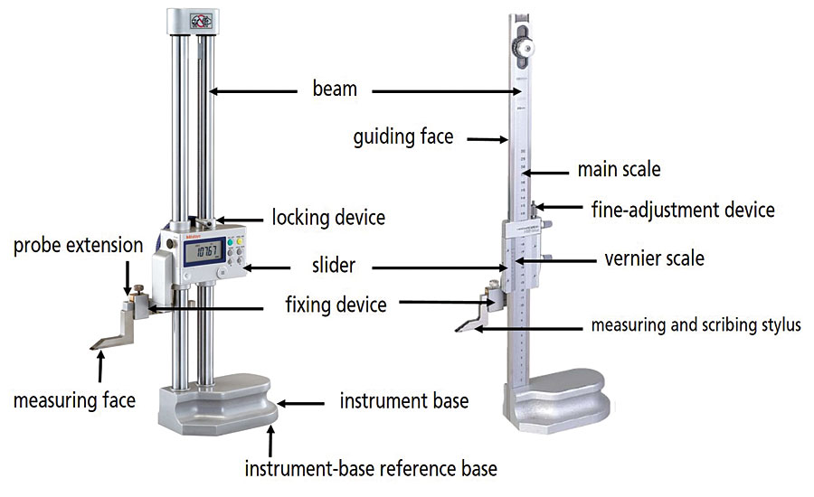 How is the vernier height gauge generally specified?