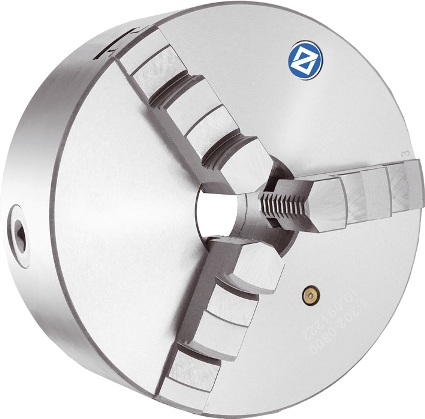 What is the angle between the adjustable jaws of a three jaw chuck?