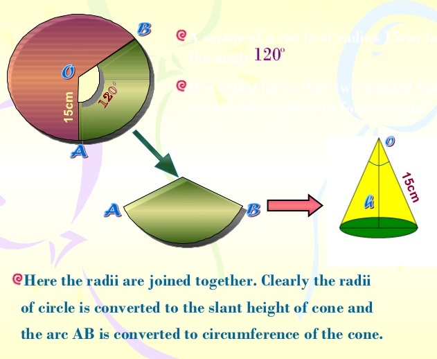 Development of a right circular cone is