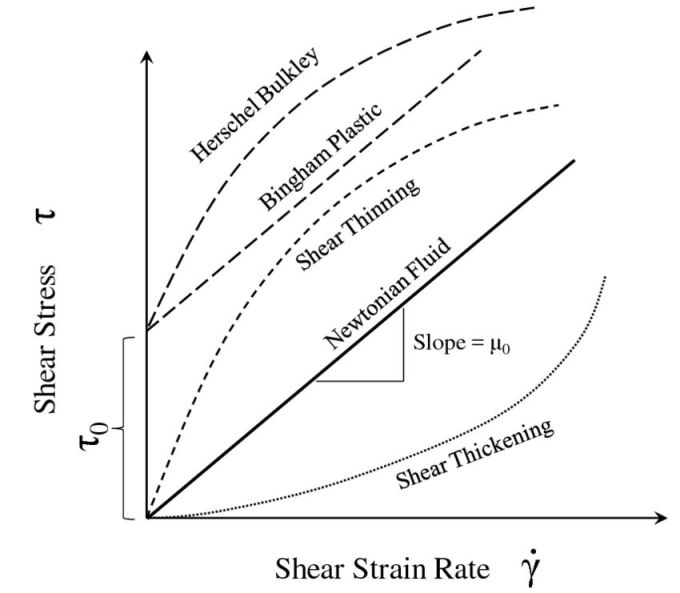 The stress strain relationship of a Newtonian fluid is