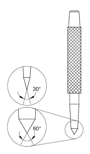 Select the punch used for making witness marks from the following