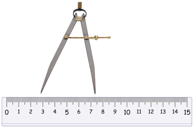 The measurements are set on the dividers usually with