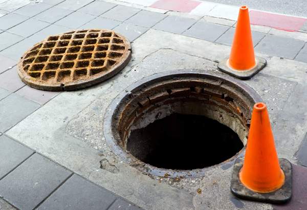 Manholes are generally located at